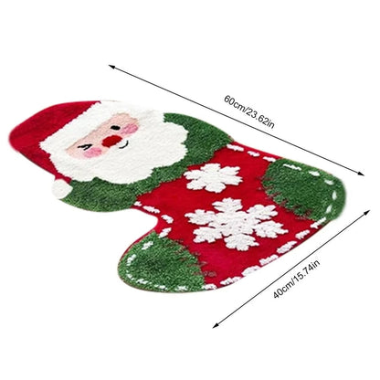 Christmas Entrance Rug – Gingerbread House Design, Non-Slip & Washable