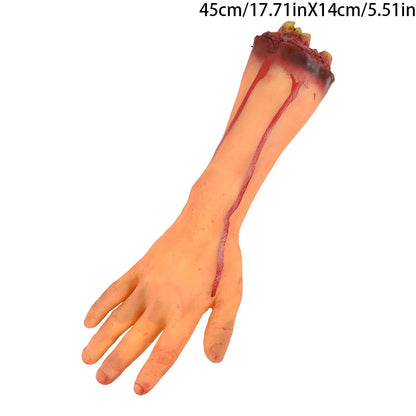 2025 Halloween Fake Human Arm Plastic Hands Foot Bloody Dead Body Parts Outdoor Haunted House Scary Props Halloween Decorations