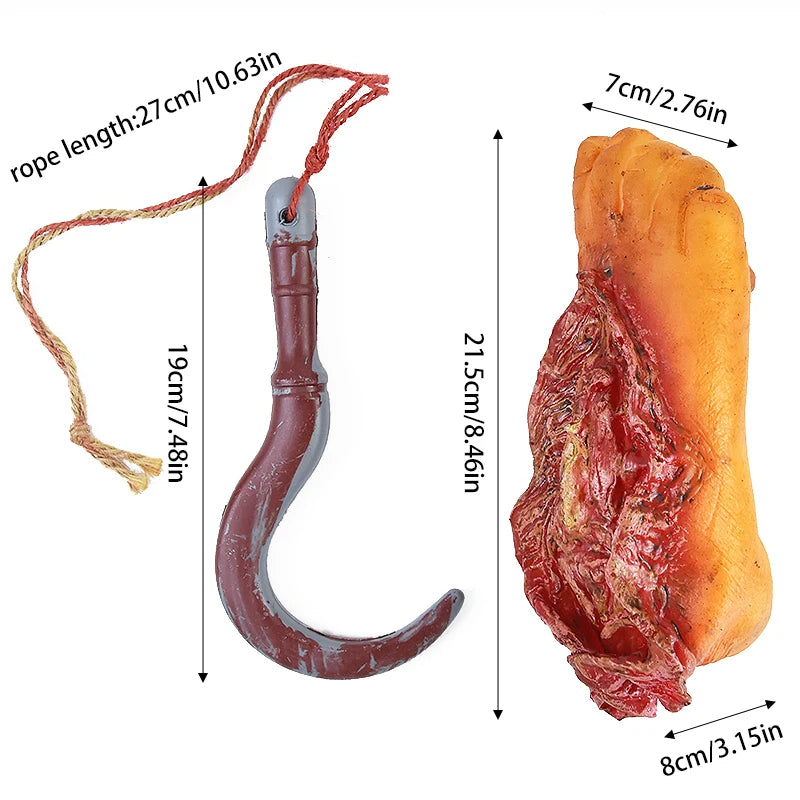 2025 Halloween Fake Human Arm Plastic Hands Foot Bloody Dead Body Parts Outdoor Haunted House Scary Props Halloween Decorations