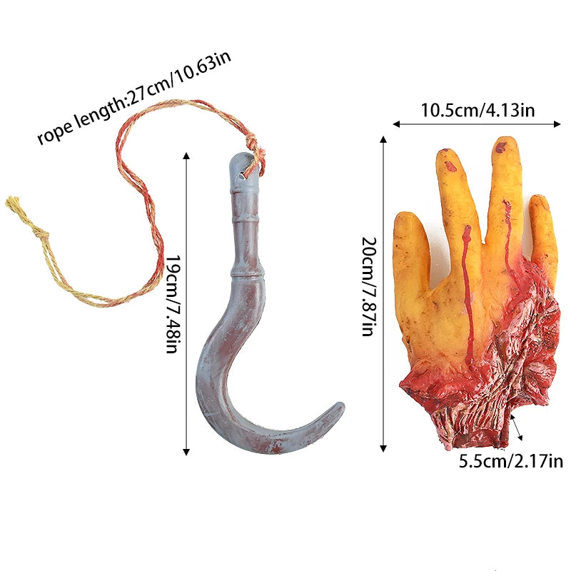 2025 Halloween Fake Human Arm Plastic Hands Foot Bloody Dead Body Parts Outdoor Haunted House Scary Props Halloween Decorations