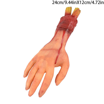 2025 Halloween Fake Human Arm Plastic Hands Foot Bloody Dead Body Parts Outdoor Haunted House Scary Props Halloween Decorations