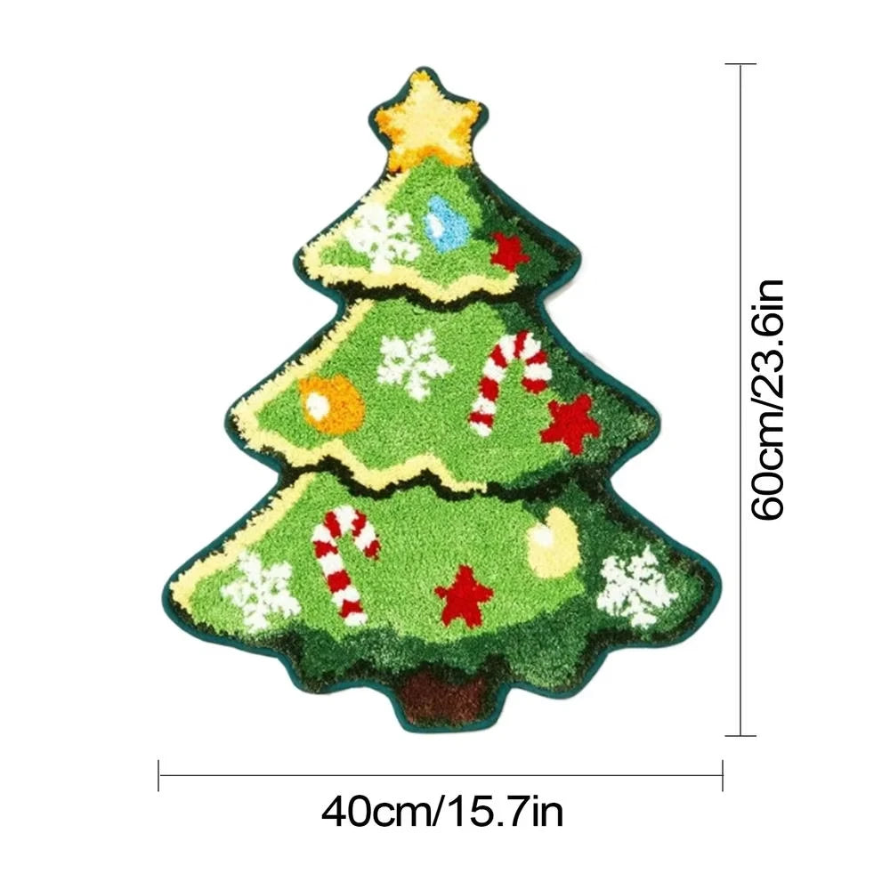 Christmas Entrance Rug – Gingerbread House Design, Non-Slip & Washable