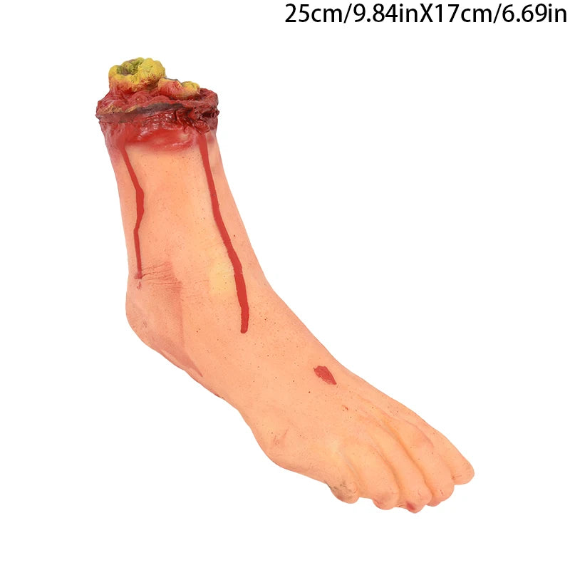 2025 Halloween Fake Human Arm Plastic Hands Foot Bloody Dead Body Parts Outdoor Haunted House Scary Props Halloween Decorations