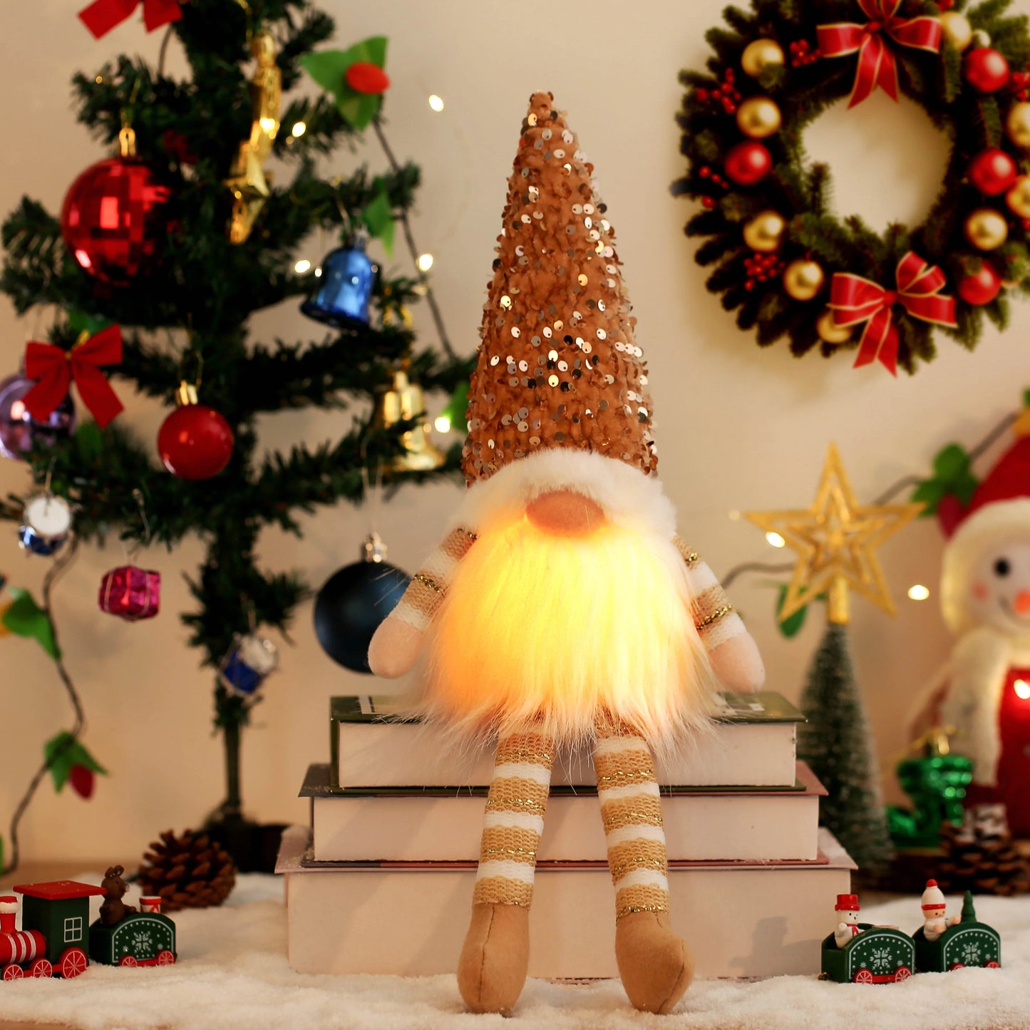 Christmas Gnome Decorative Doll with LED Light