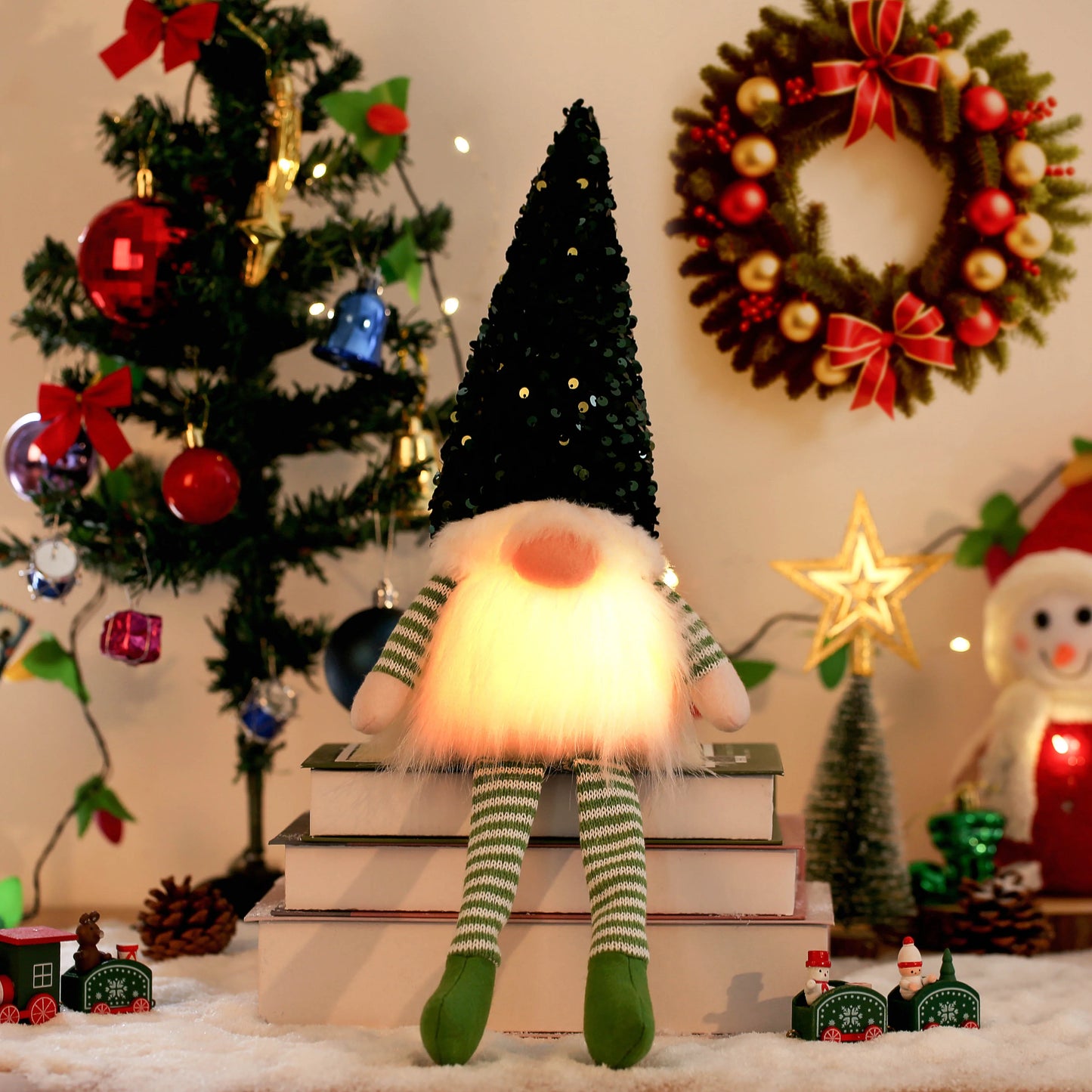 Christmas Gnome Decorative Doll with LED Light