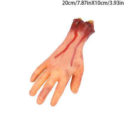 2025 Halloween Fake Human Arm Plastic Hands Foot Bloody Dead Body Parts Outdoor Haunted House Scary Props Halloween Decorations