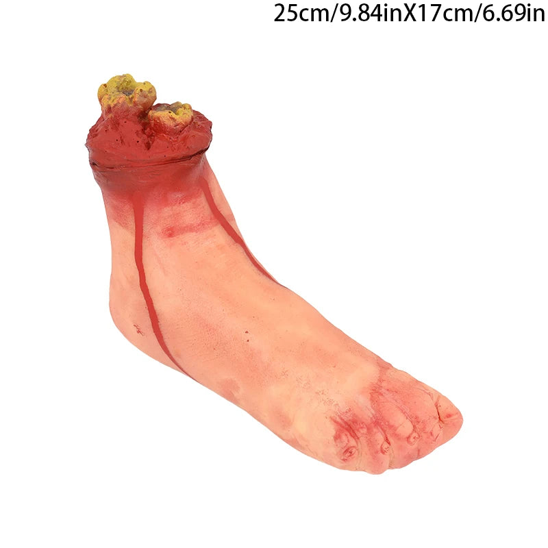 2025 Halloween Fake Human Arm Plastic Hands Foot Bloody Dead Body Parts Outdoor Haunted House Scary Props Halloween Decorations