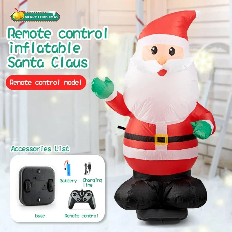 Large Inflatable Santa & Reindeer – Christmas Sleigh Decoration for Garden or Lawn