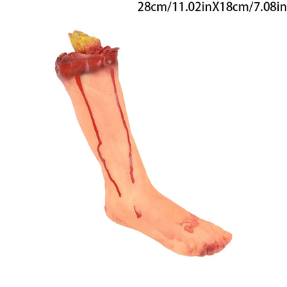 2025 Halloween Fake Human Arm Plastic Hands Foot Bloody Dead Body Parts Outdoor Haunted House Scary Props Halloween Decorations