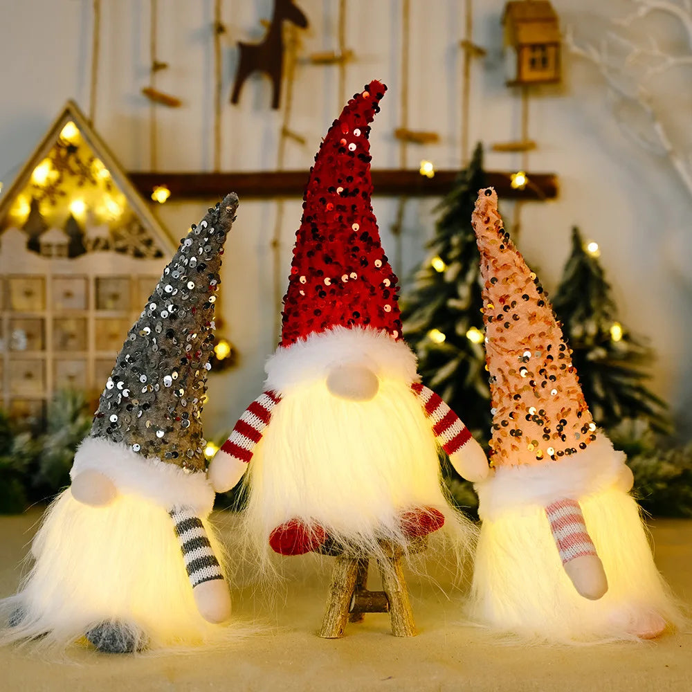 Christmas Gnome Decorative Doll with LED Light