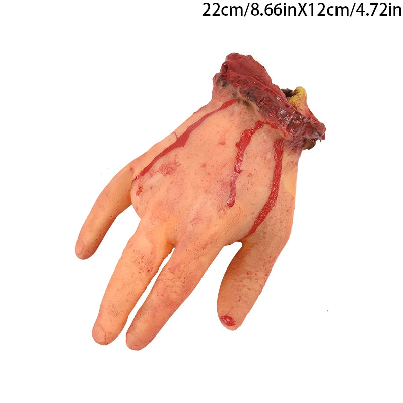 2025 Halloween Fake Human Arm Plastic Hands Foot Bloody Dead Body Parts Outdoor Haunted House Scary Props Halloween Decorations
