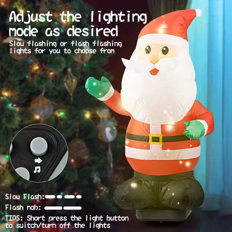 Large Inflatable Santa & Reindeer – Christmas Sleigh Decoration for Garden or Lawn