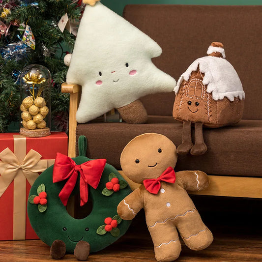 Christmas Plush Dolls – Cute Gingerbread, Reindeer & Tree Decorations for Holiday Gifts