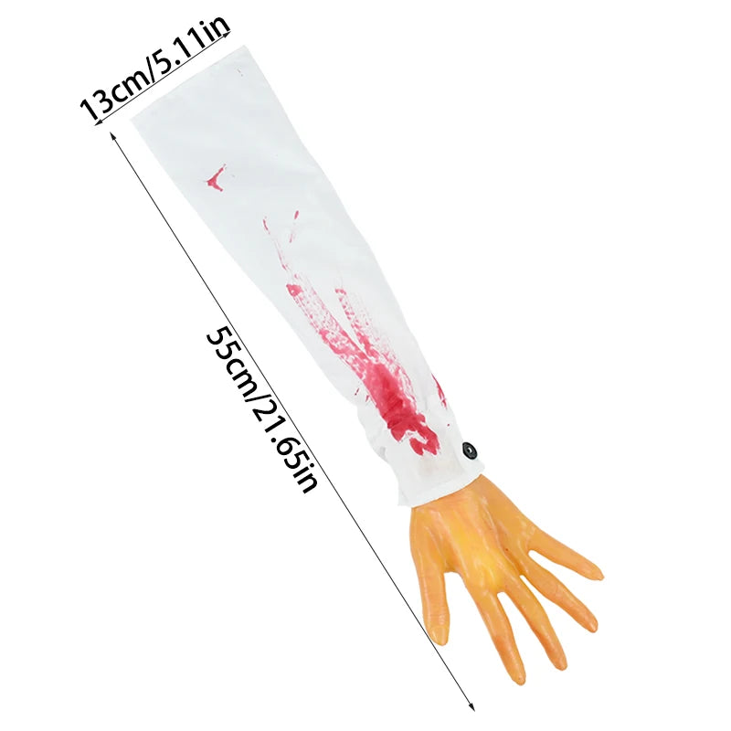 2025 Halloween Fake Human Arm Plastic Hands Foot Bloody Dead Body Parts Outdoor Haunted House Scary Props Halloween Decorations